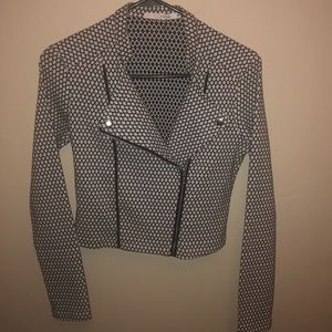 NWOT Black and White Moto Jacket